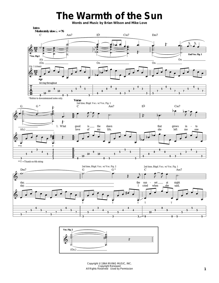 The Warmth Of The Sun The Warmth Of The Sun Acoustic Guitar scores gallery preview page 1
