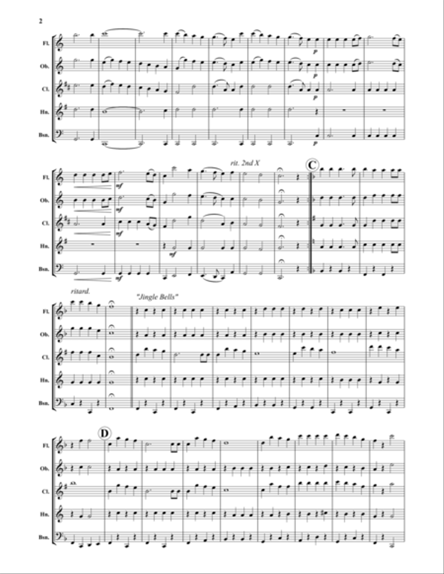 Christmas Sing Along Woodwind Quintet scores gallery preview page 2