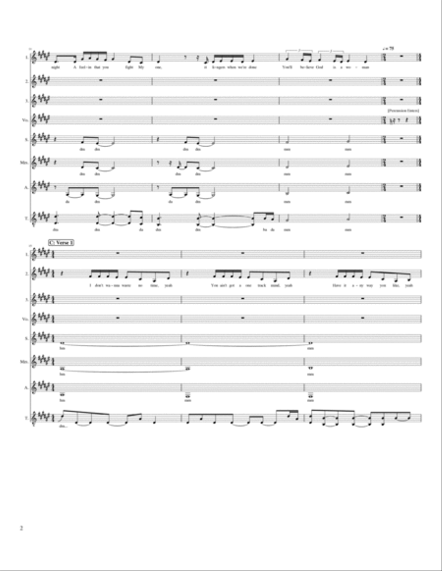 God Is A Woman SSAA scores gallery preview page 2