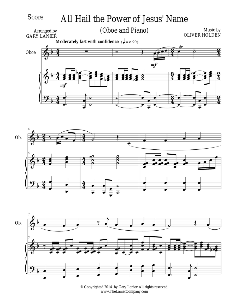 ALL HAIL THE POWER OF JESUS' NAME (Bb Clarinet/Piano and Clarinet Part) B-Flat Clarinet scores gallery preview page 2