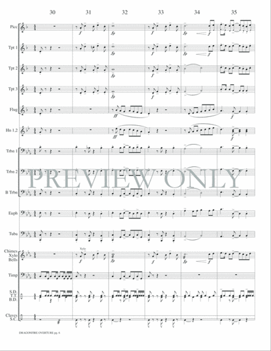 Dragonfire Overture Small Ensemble scores gallery preview page 8