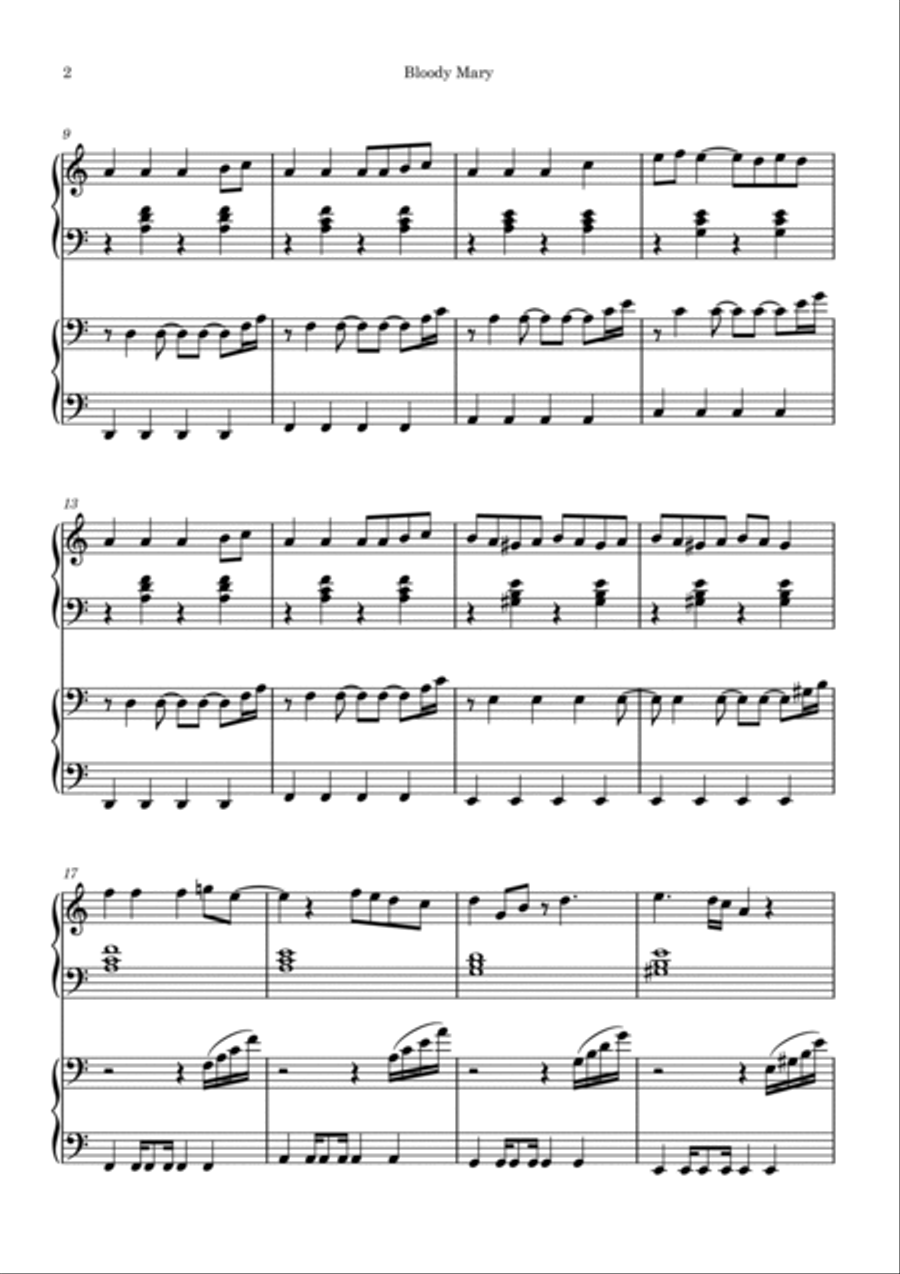 Bloody Mary 2 Pianos, 4-Hands scores gallery preview page 2