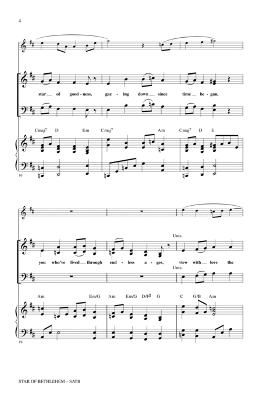 Star Of Bethlehem 4-Part scores gallery preview page 3