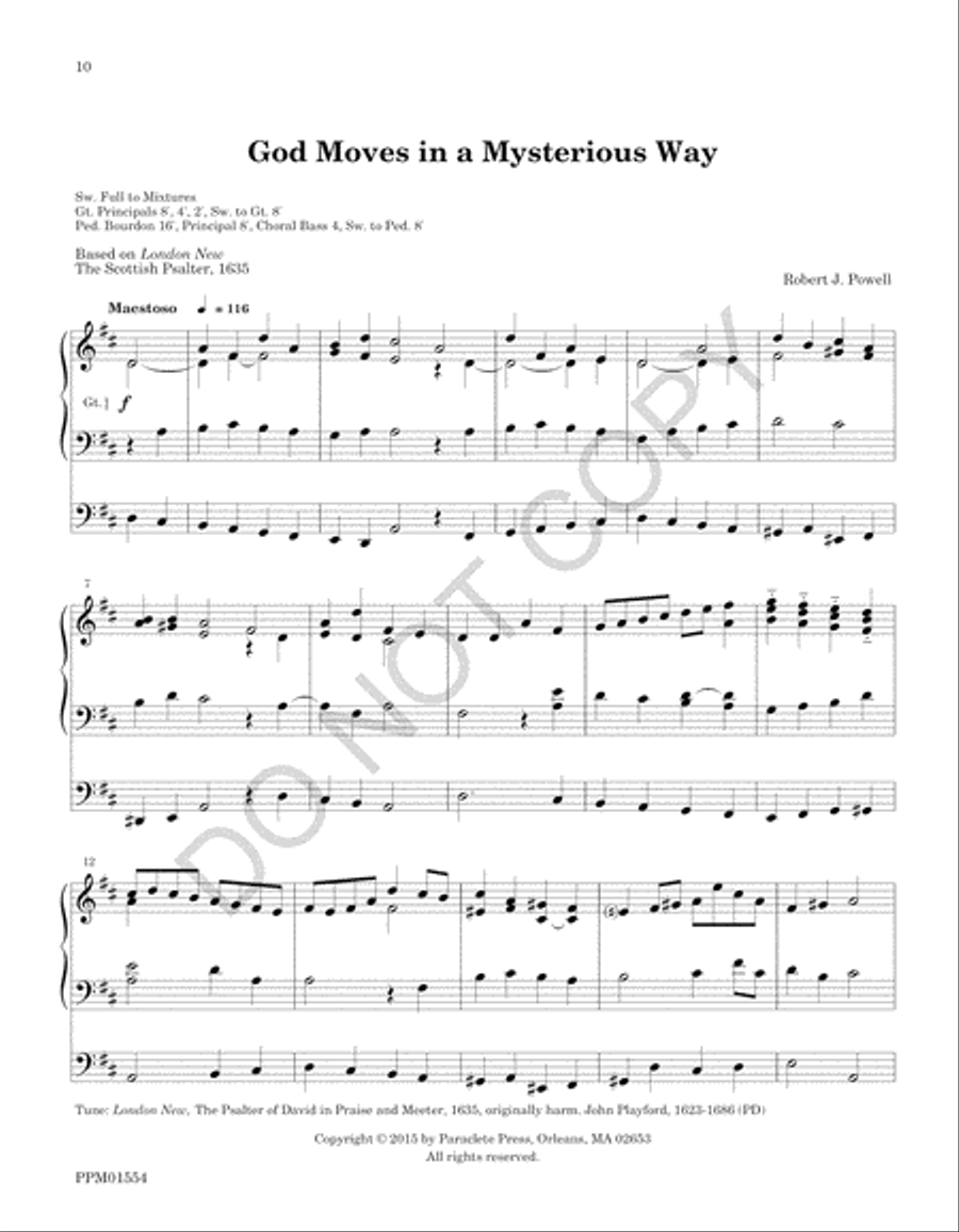 Three Organ Preludes on Psalm Tunes Organ Solo scores gallery preview page 13
