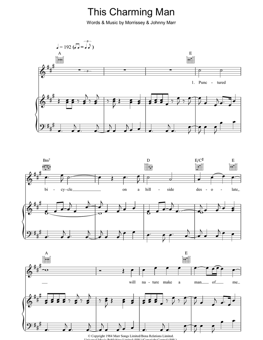 This Charming Man This Charming Man Piano, Vocal, Guitar scores gallery preview page 1