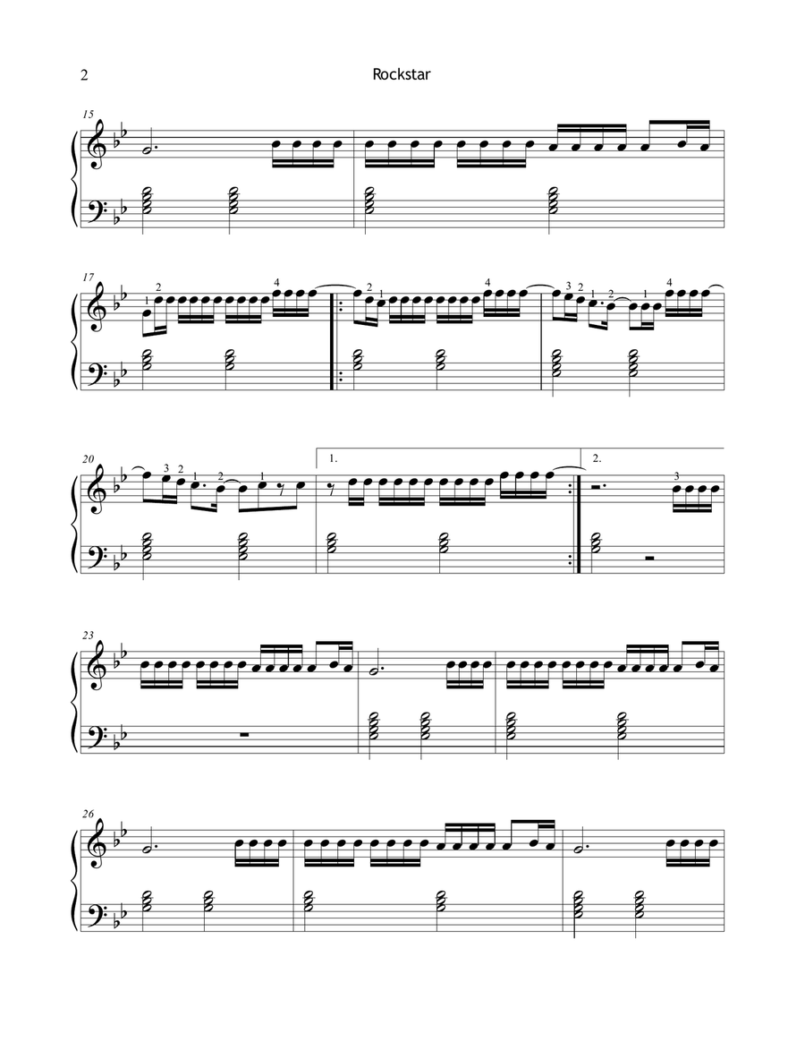 Rockstar Easy Piano scores gallery preview page 2