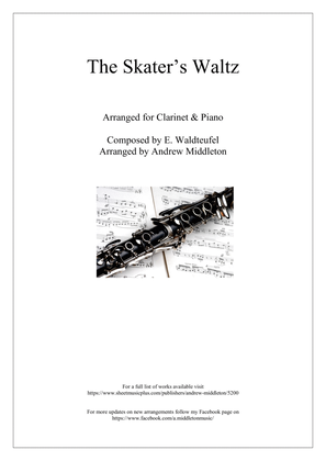 Book cover for The Skater's Waltz arranged for Clarinet and Piano