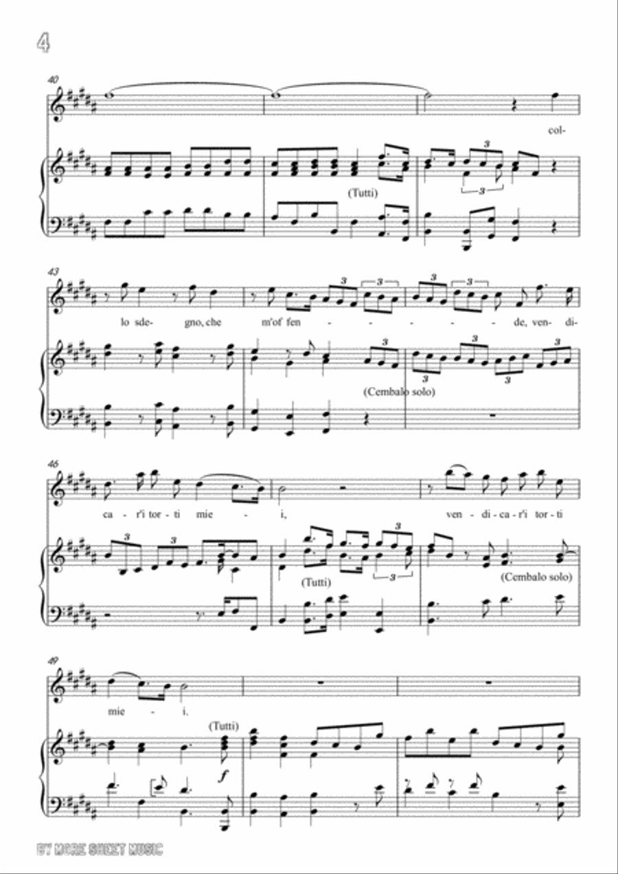 Handel-Vo' far guerra in B Major,for Voice and Piano Voice Solo scores gallery preview page 6