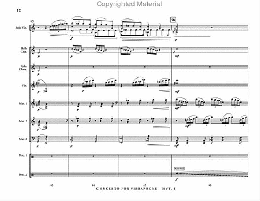 Concerto for Vibraphone & Percussion Ensemble Percussion Ensemble scores gallery preview page 13