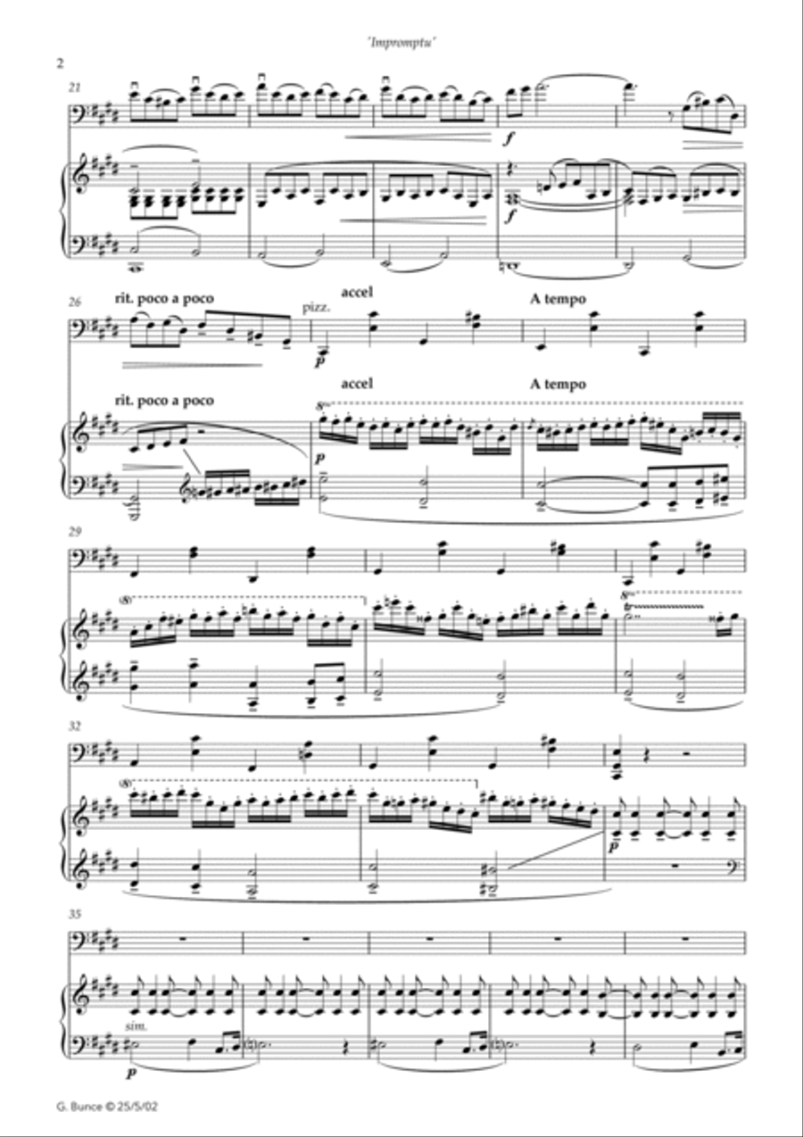 Impromptu for cello and piano Piano scores gallery preview page 2
