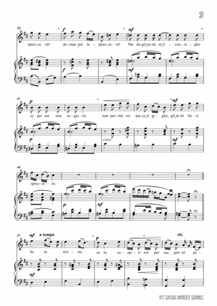 Pergolesi-Se tu m'ami in b minor,for Voice and Piano image number null