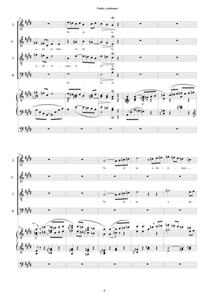 Venite, exultemus - Christmas Psalm for Choir SATB and organ image number null