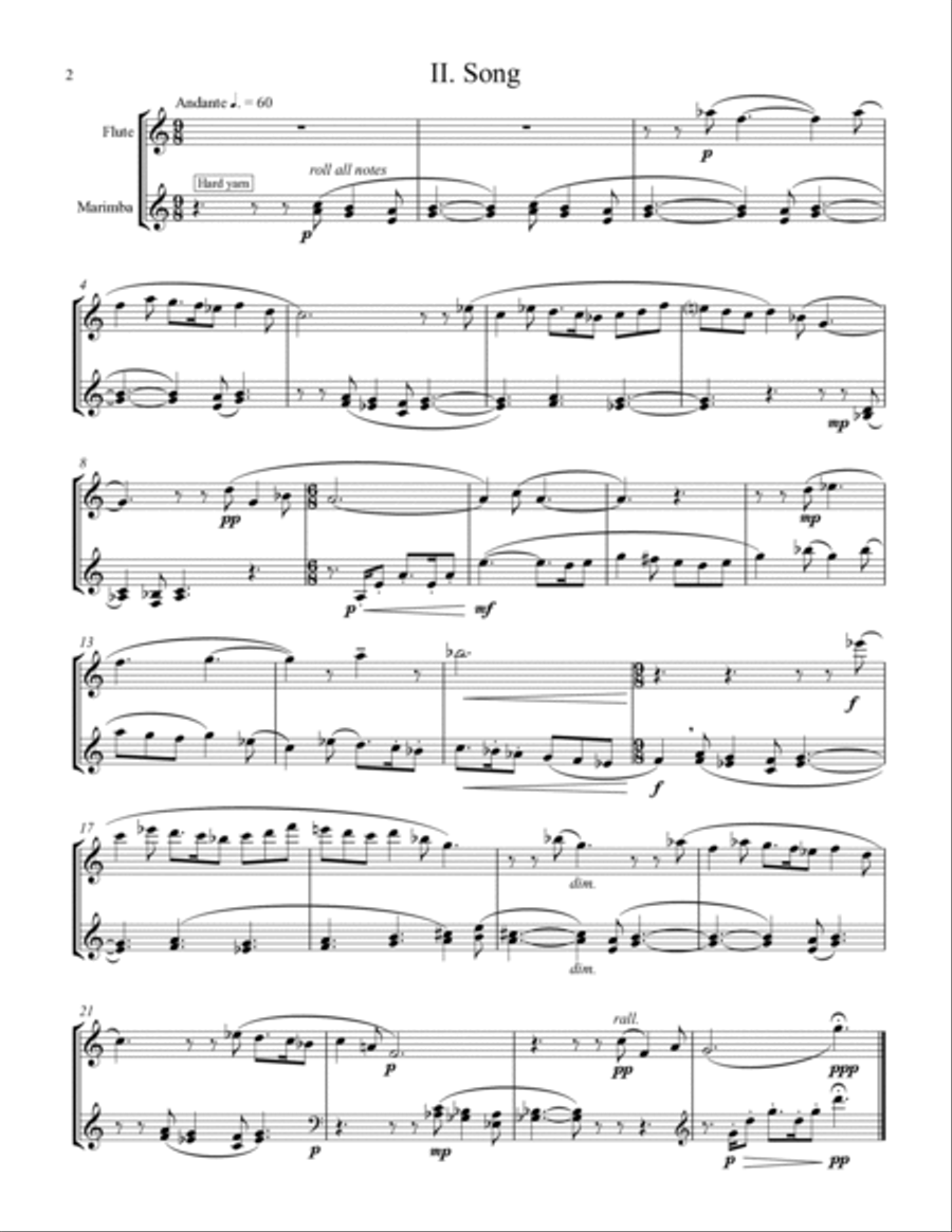 Diversions For Flute & Marimba Flute scores gallery preview page 2