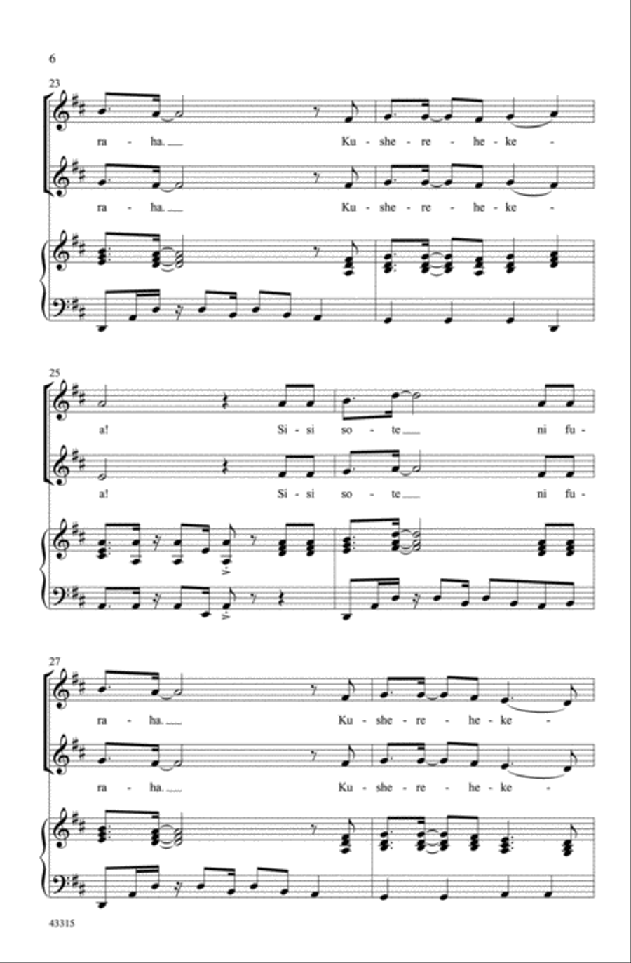Sisi Sote Sisi Sote Choir scores gallery preview page 5