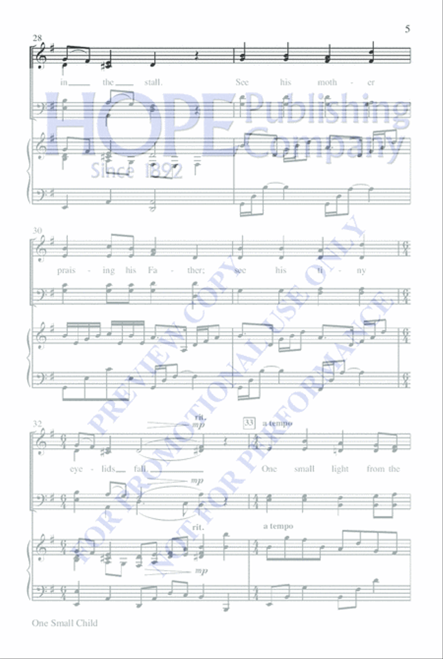 One Small Child 4-Part scores gallery preview page 5