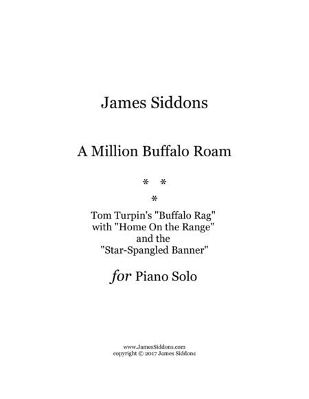 A Million Buffalo Roam (Piano Solo) image number null