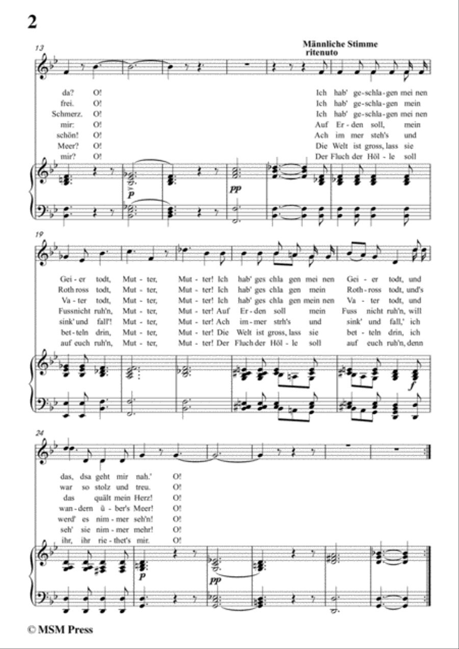 Schubert-Eine altschottische Ballade,in g minor,Op.165,No.5,for Voice and Piano Voice Solo scores gallery preview page 4