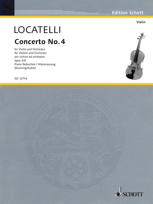 Book cover for Concerto No. 4 for Violin and Orchestra, Op. 3