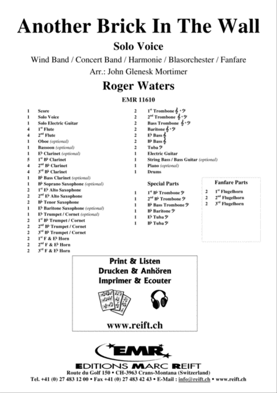 Another Brick In The Wall Concert Band scores gallery preview page 2