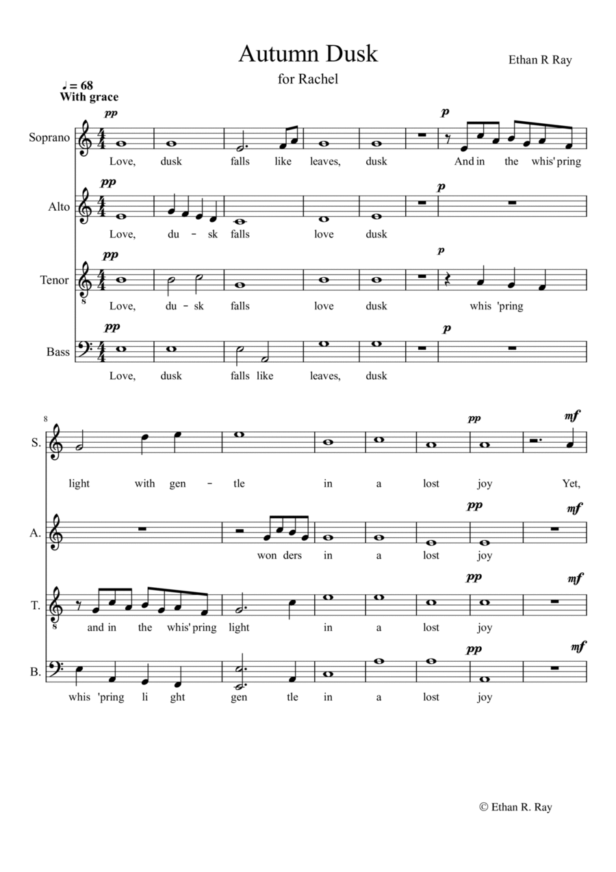 Autumn Dusk 4-Part scores gallery preview page 1