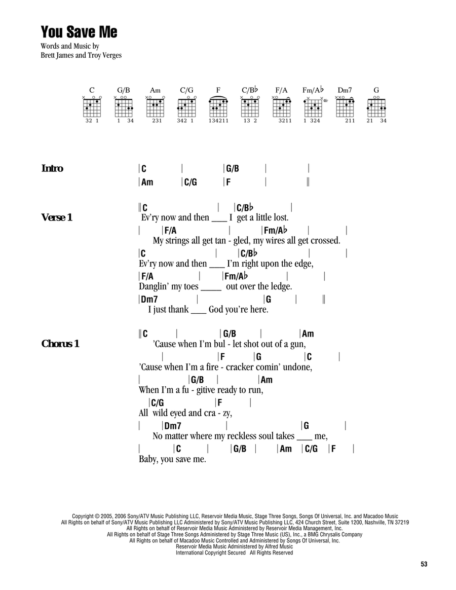 You Save Me Acoustic Guitar scores gallery preview page 1