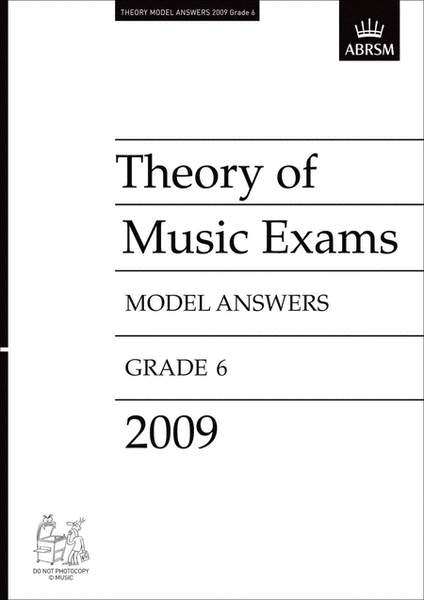 Theory of Music Exams 2009 Gr6 Model Answers