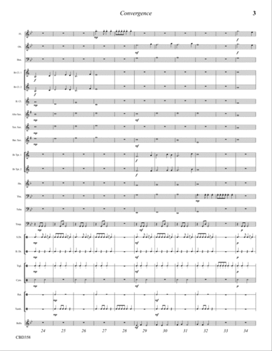 CONVERGENCE for Elementary CONCERT BAND (grade 2) Concert Band scores gallery preview page 3