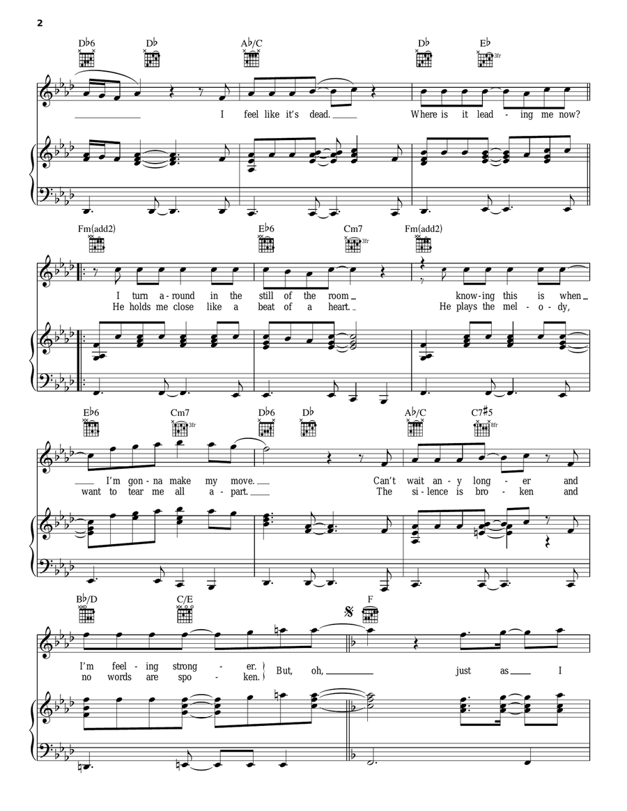 Piano In The Dark Piano, Vocal, Guitar scores gallery preview page 2
