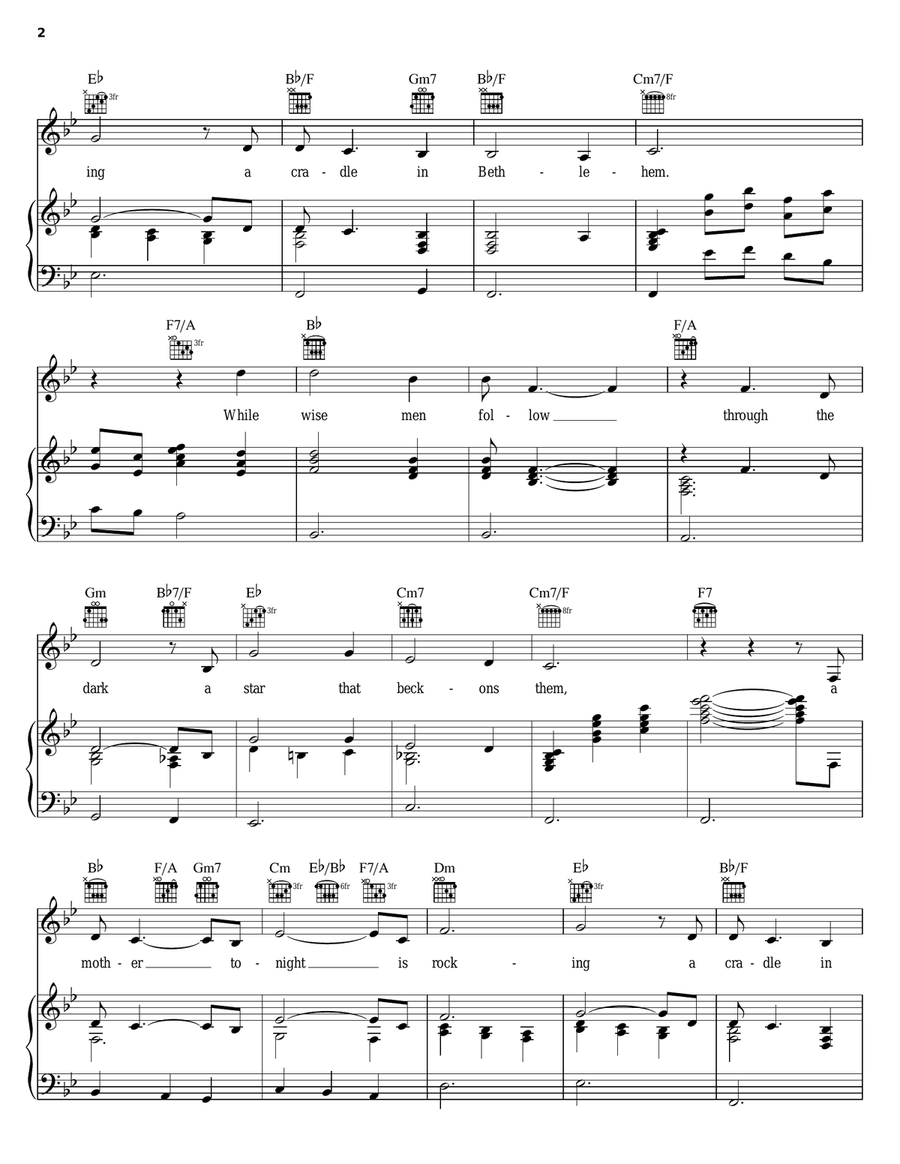 A Cradle In Bethlehem Piano, Vocal, Guitar scores gallery preview page 2