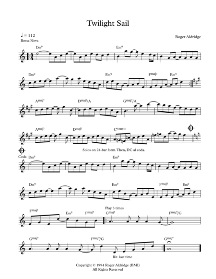 Twilight Sail Jazz Ensemble scores gallery preview page 1