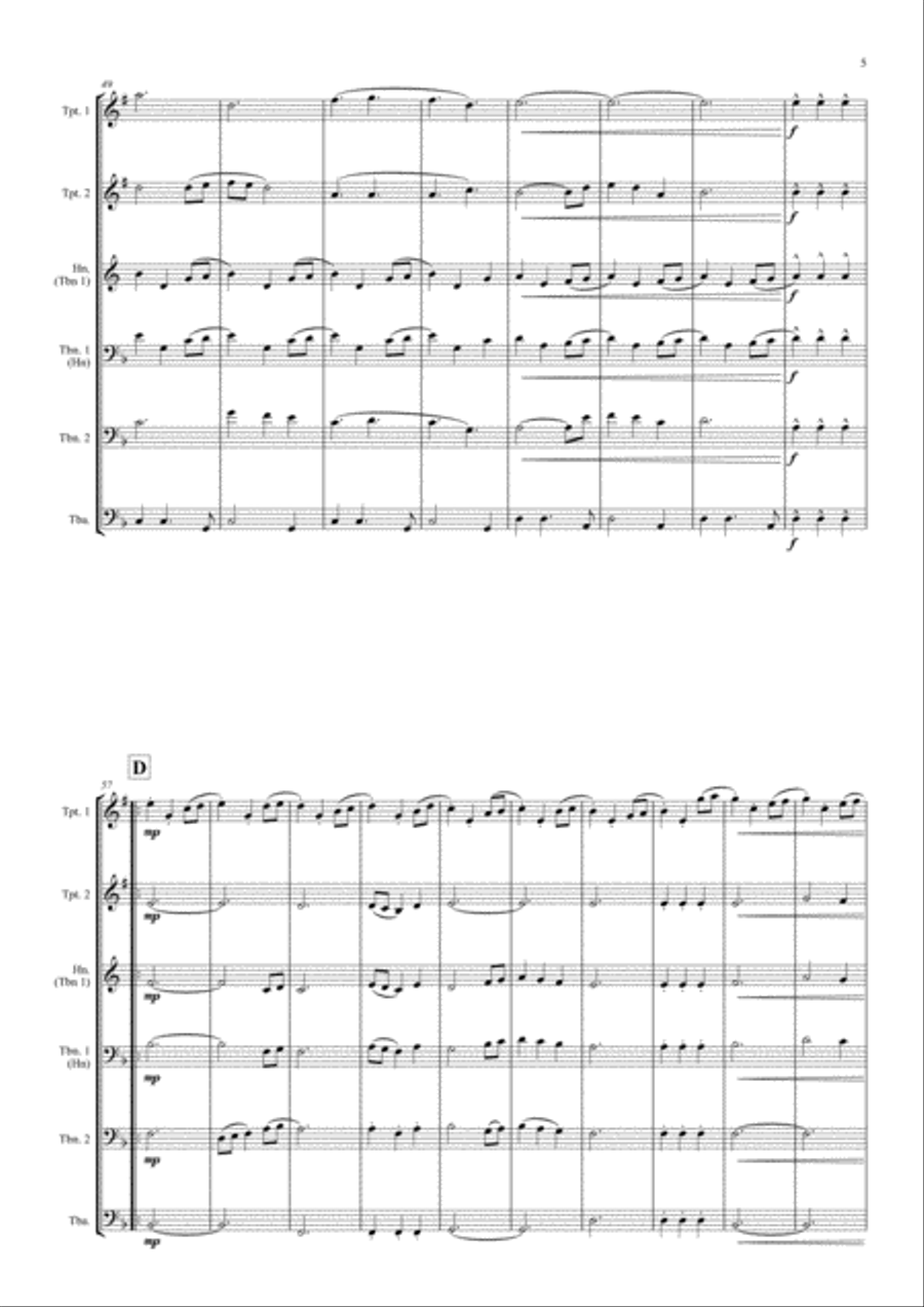 Game Of Thrones Brass Quintet scores gallery preview page 5