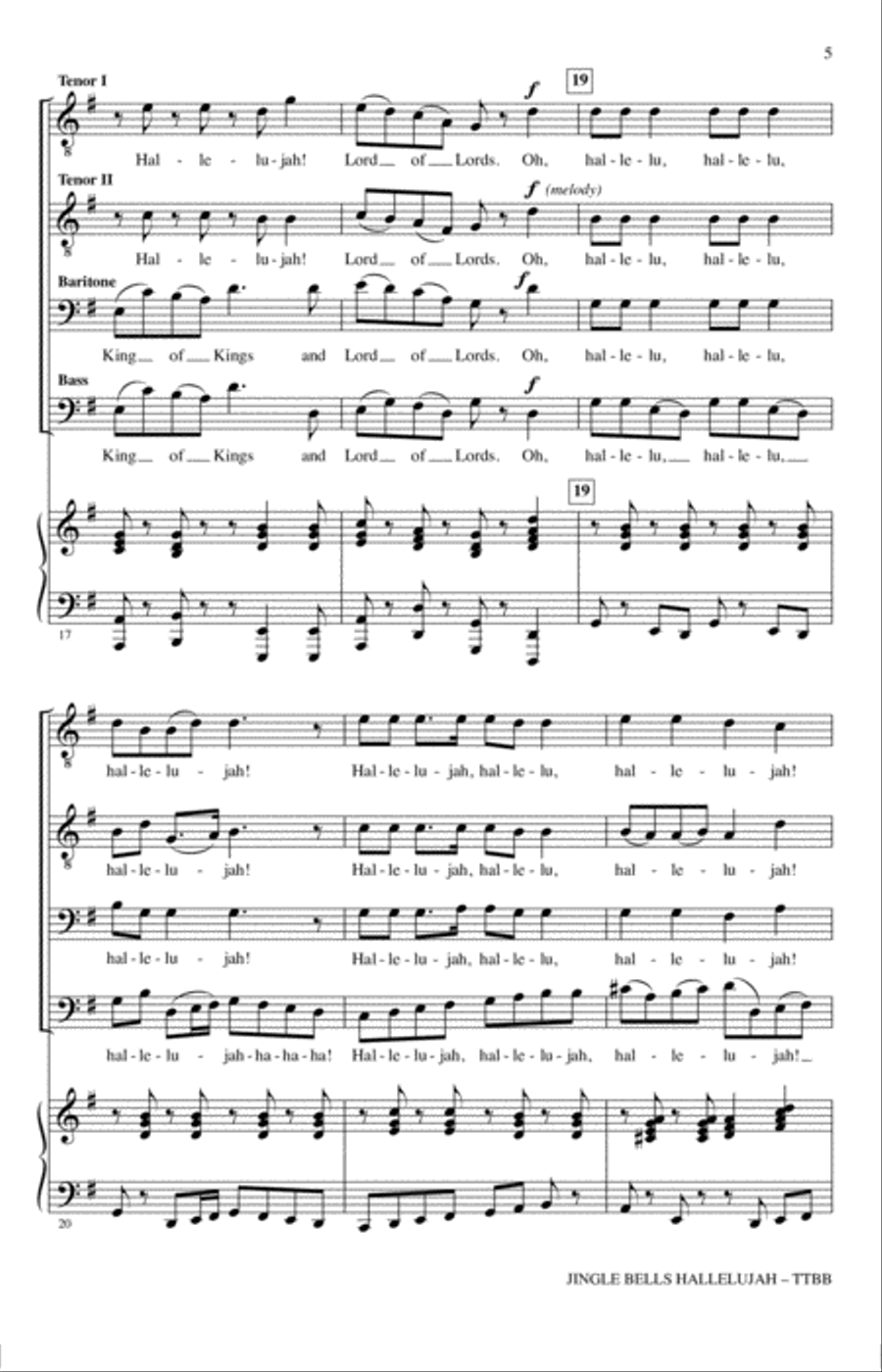 Hallelujah Chorus TTBB scores gallery preview page 3