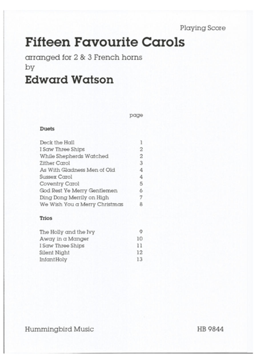 15 Favourite Carols Horn scores gallery preview page 2