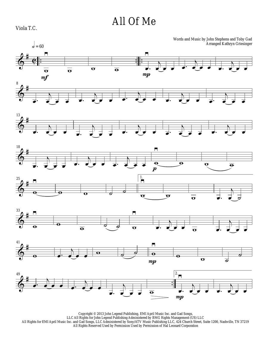All Of Me String Quartet scores gallery preview page 5