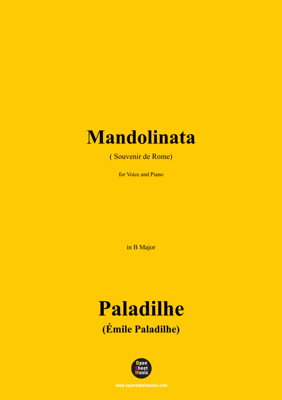 Paladilhe-Mandolinata( Souvenir de Rome),in B Major Voice scores gallery preview page 1