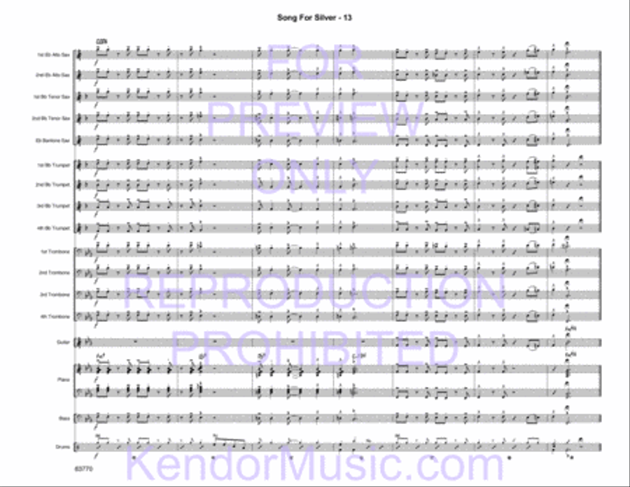 Song for Silver Jazz Ensemble scores gallery preview page 15
