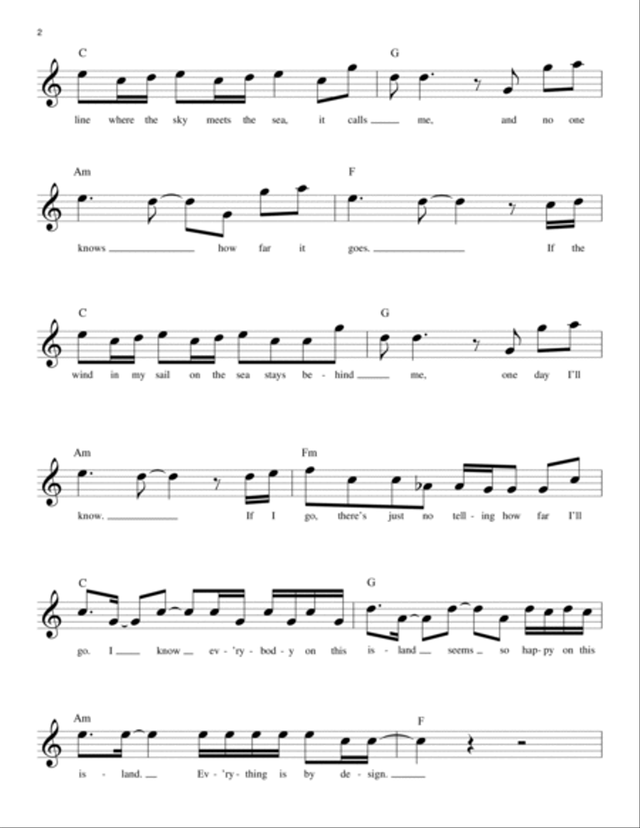 How Far I'll Go (from Moana) Piano scores gallery preview page 2
