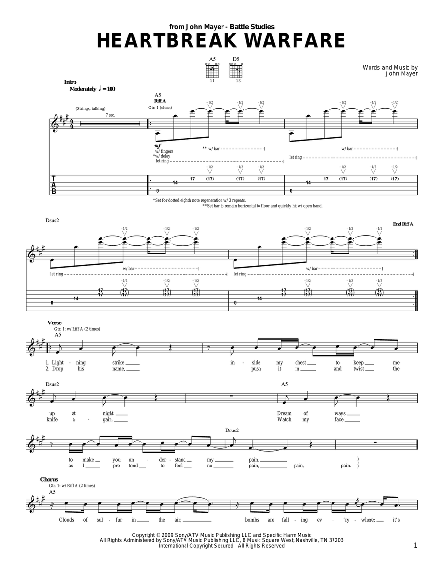 Heartbreak Warfare Acoustic Guitar scores gallery preview page 1