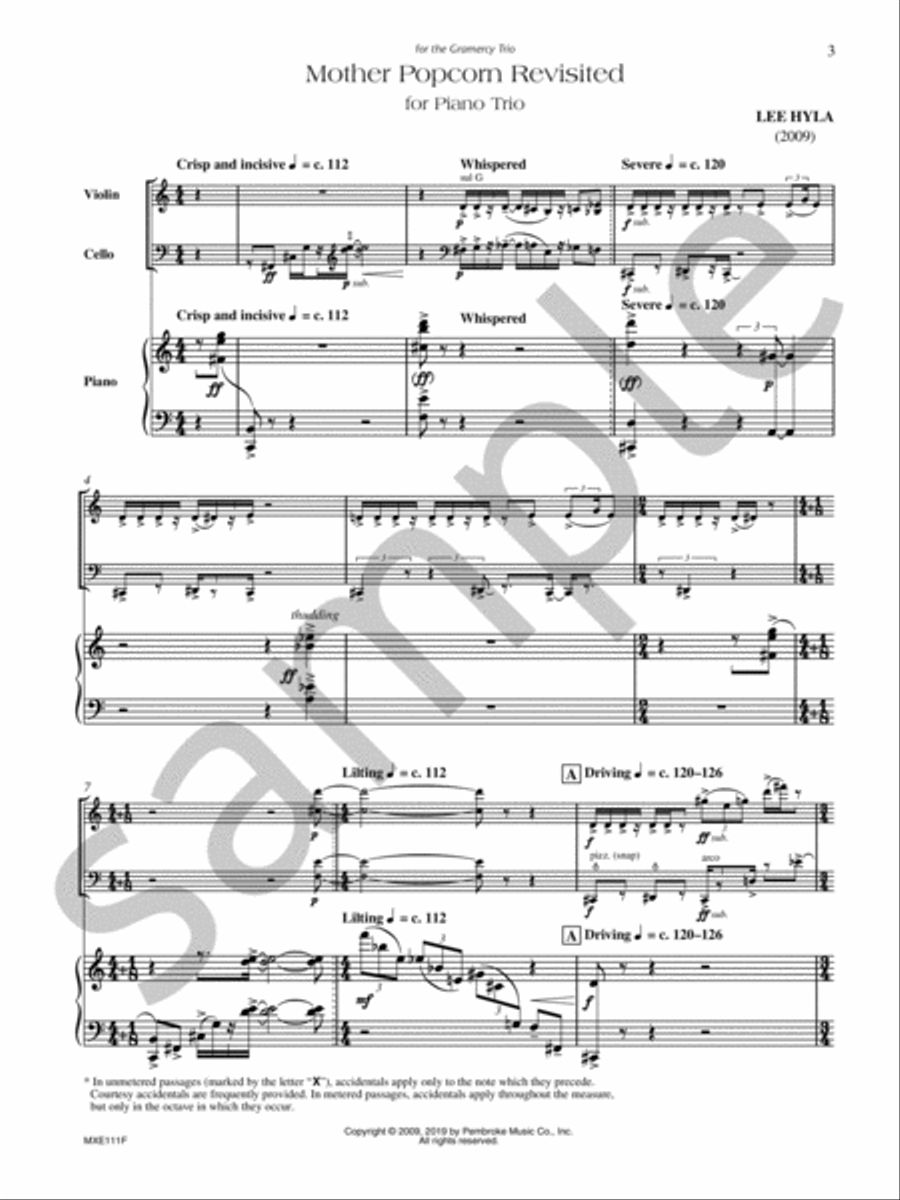 Mother Popcorn Revisited Piano Trio scores gallery preview page 5