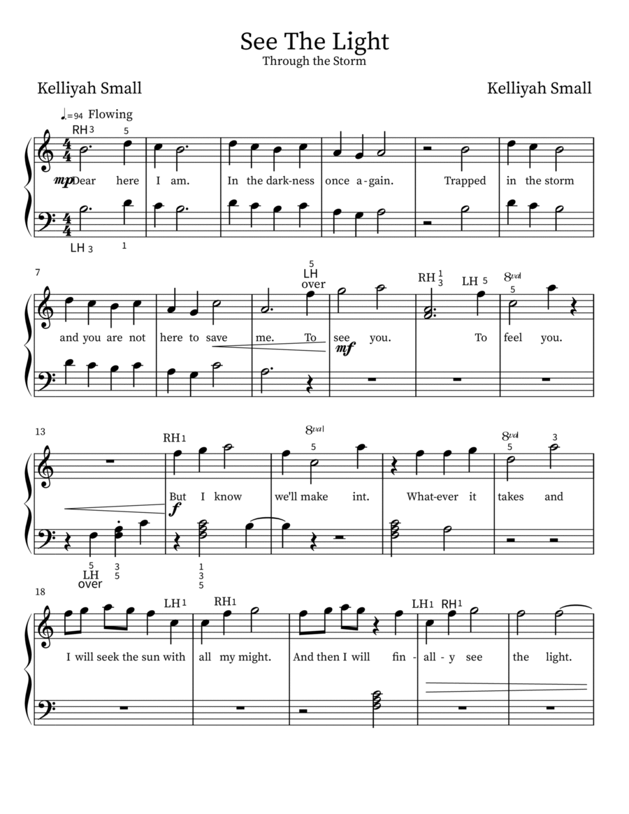 See The Light Piano, Vocal, Guitar scores gallery preview page 1