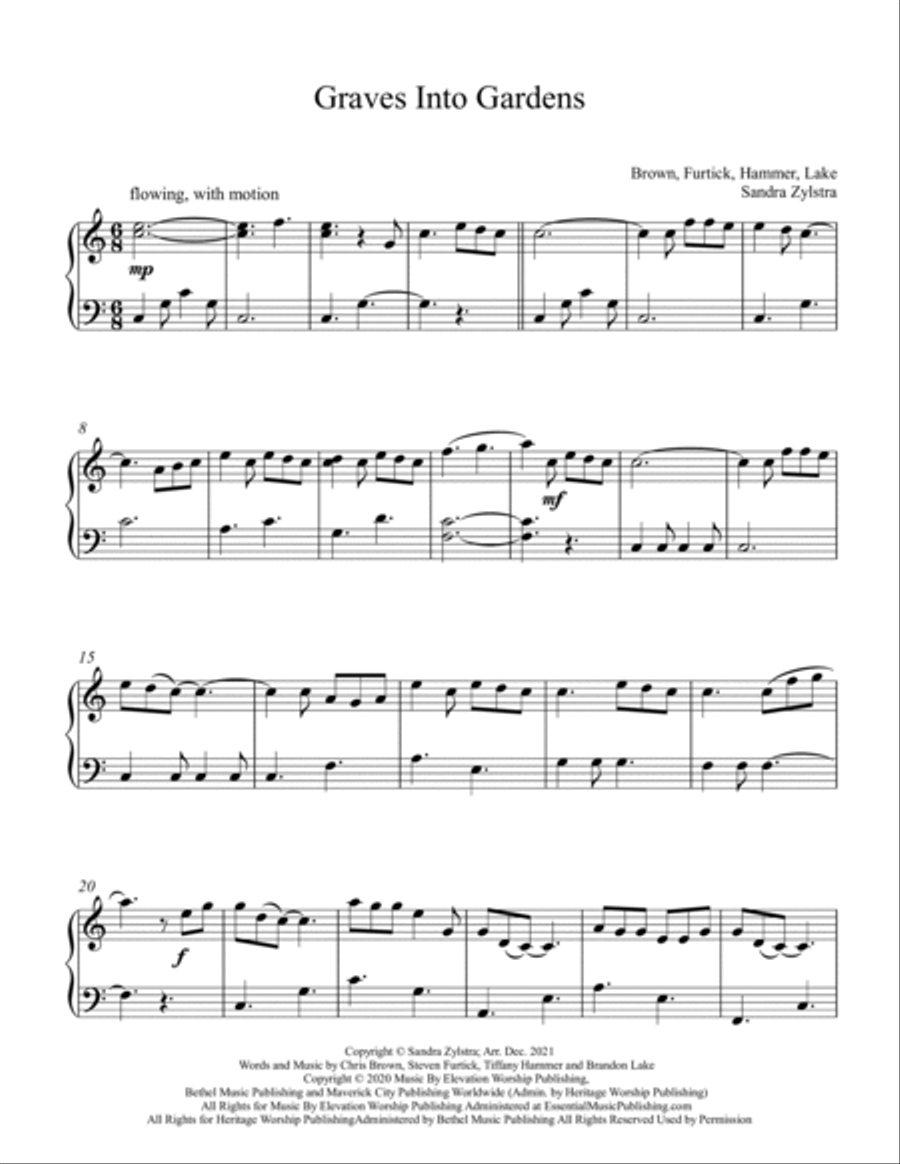 Graves Into Gardens Piano Solo scores gallery preview page 2