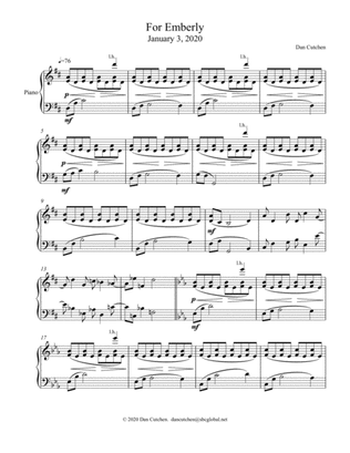 Piano solo - For Emberly