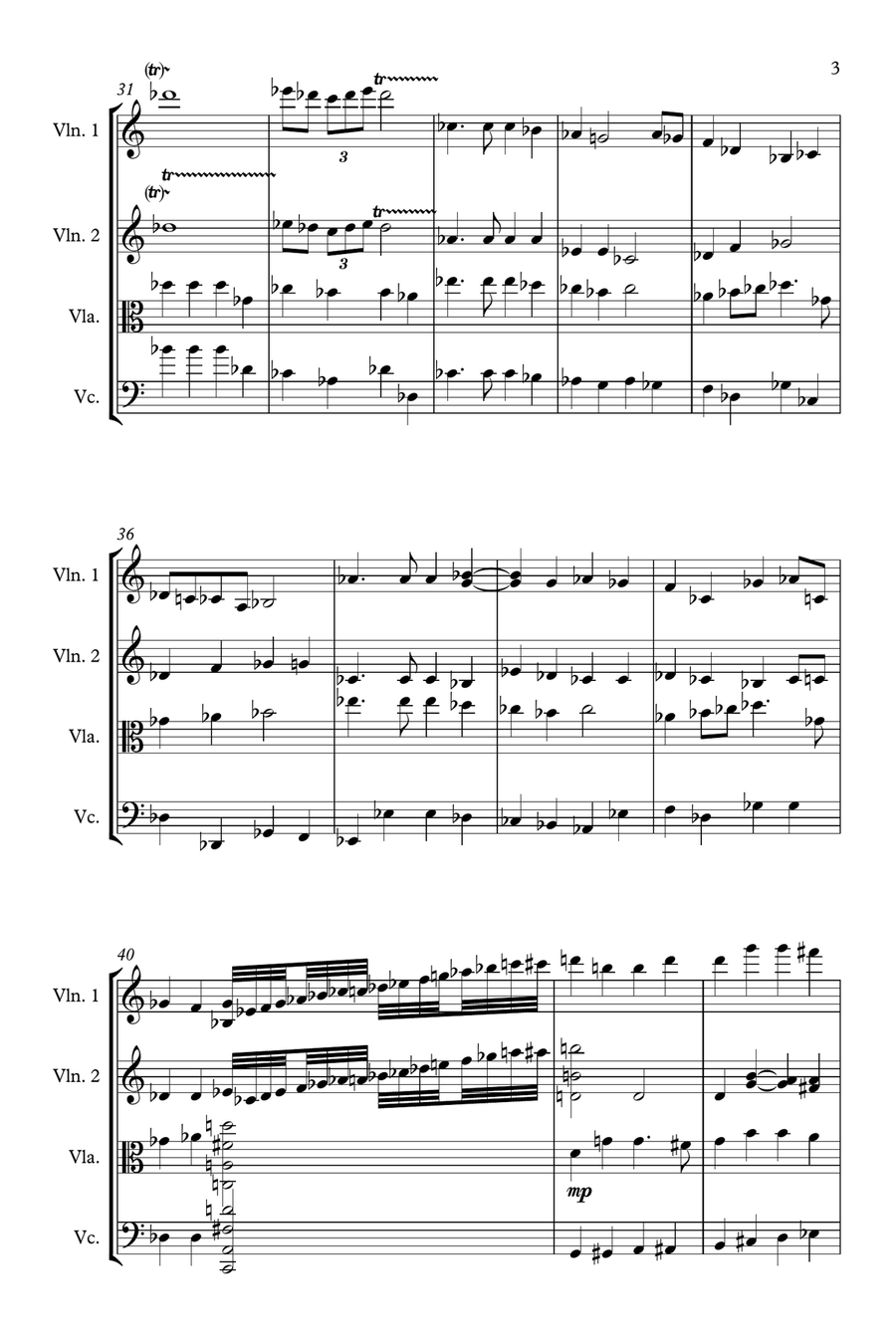 Hark the Herald Angels Sing String Quartet scores gallery preview page 3