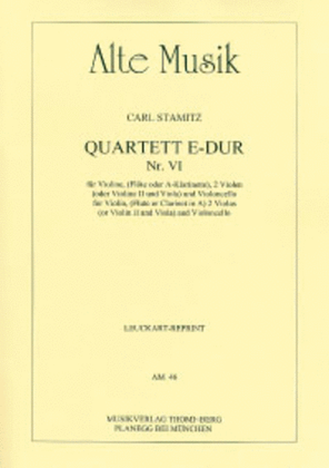 Book cover for Quartett E-Dur Nr. VI