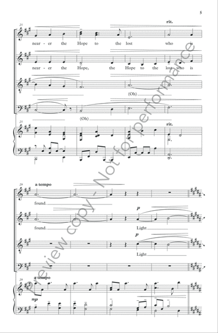 Light Beyond Shadow 4-Part scores gallery preview page 5