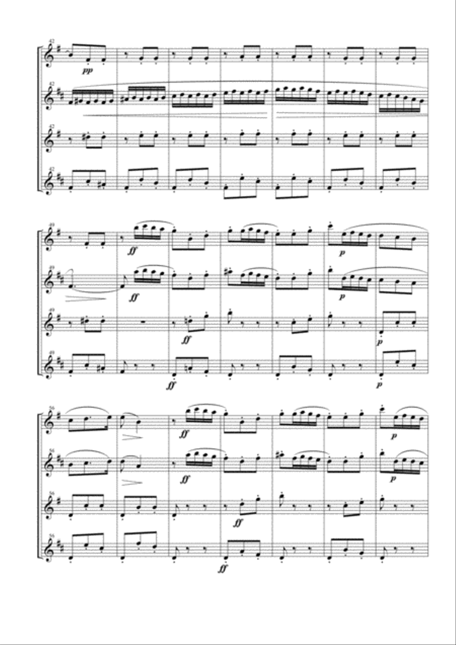 Carmen Suite No. 1 for Saxophone Quartet Saxophone Quartet scores gallery preview page 5