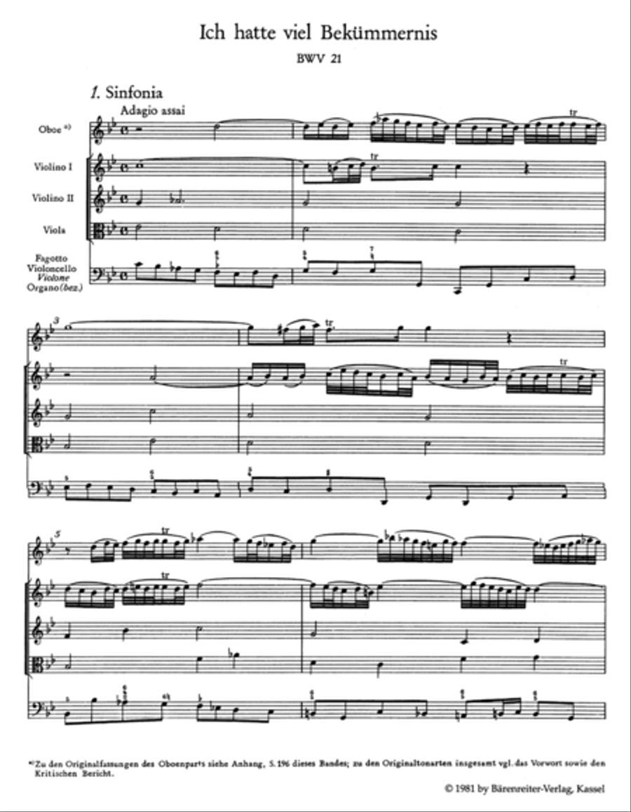 Lord my God, my heart and soul were sore distrest, BWV 21 4-Part scores gallery preview page 2