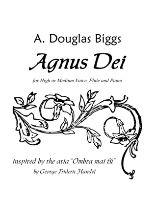 Book cover for Agnus Dei for High or Medium Voice, Flute Solo and Piano