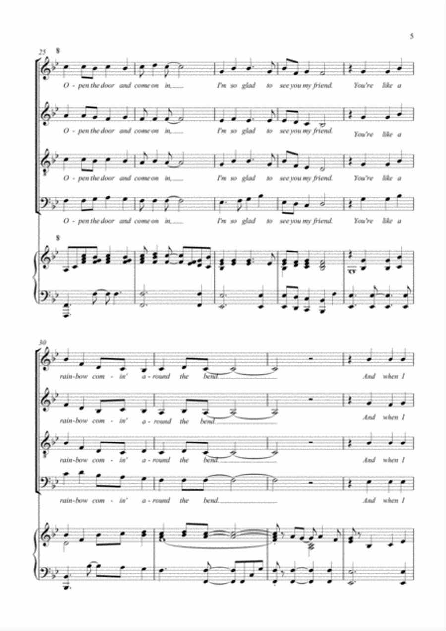 Song For Judith (open The Door) 4-Part scores gallery preview page 5
