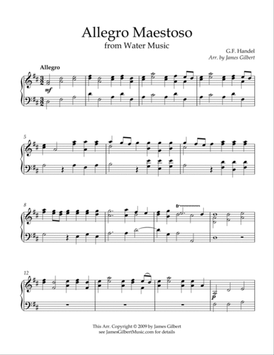 Allegro Maestoso from Water Music Allegro Maestoso from Water Music Piano Method scores gallery preview page 2